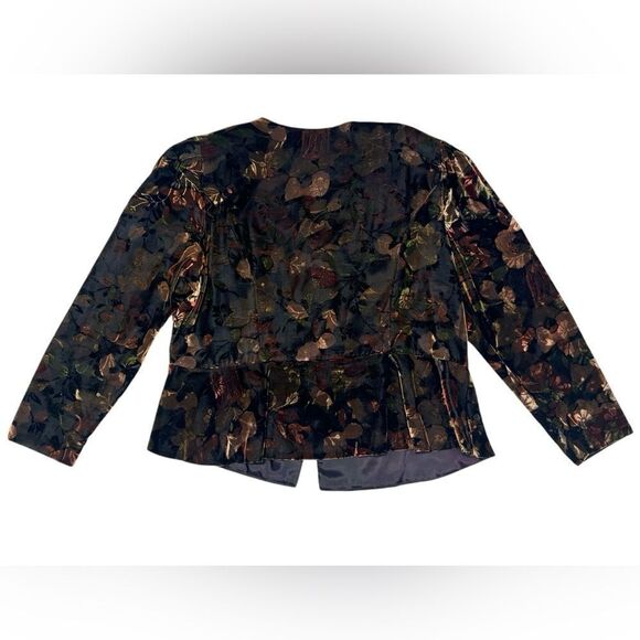 80’s 90’s Vintage David Rose Velvet Floral Blazer & Skirt Set Approx. Size 18 20 - Picture 7 of 14